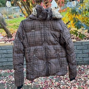 Colombia Brown Plaid Winter Coat